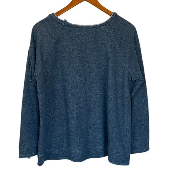 Rock & Republic Sweatshirt Women X Large Blue‎ Zipper Shoulders Casual Everyday - Picture 5 of 7